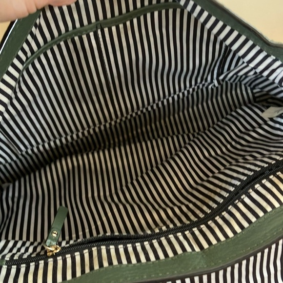 Kate Spade Lola Avenue Green Olive Army Leather Satchel Bag - Picture 7 of 9